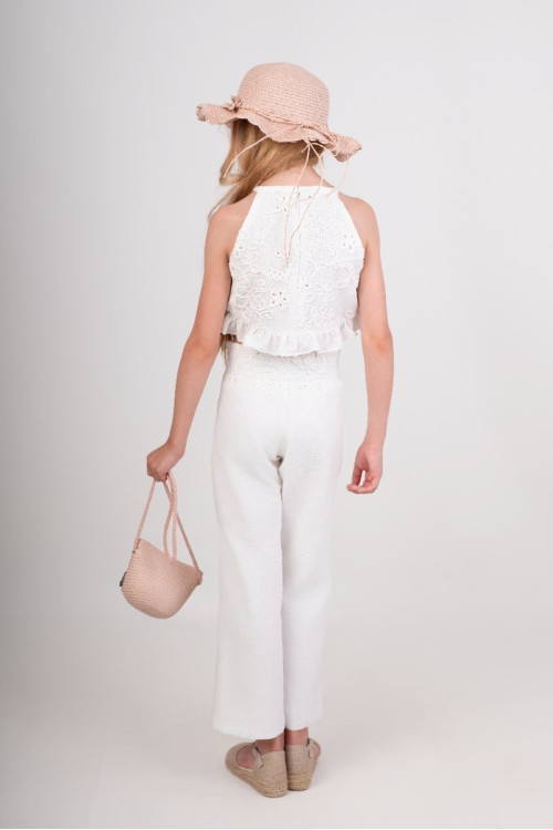 Conjunto De Dos Piezas Niña. Color Blanco