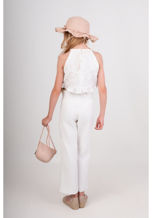 Conjunto De Dos Piezas Niña. Color Blanco
