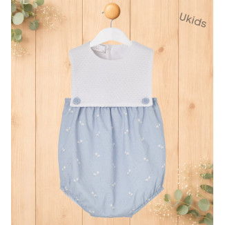 Pelele Pto/Tela 'Espuma V26' Blanco/Azul Cielo