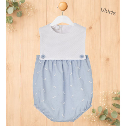 Pelele Pto/Tela 'Espuma V26' Blanco/Azul Cielo