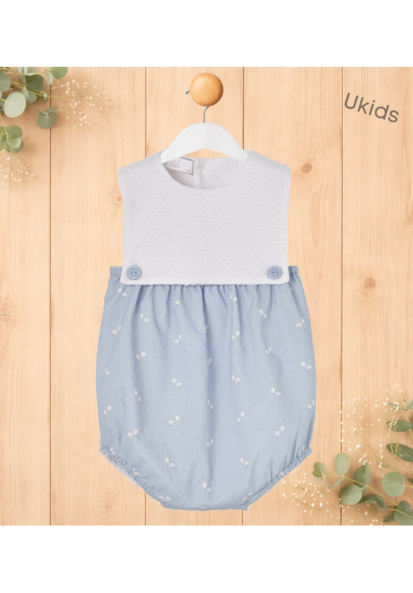 Pelele Pto/Tela 'Espuma V26' Blanco/Azul Cielo