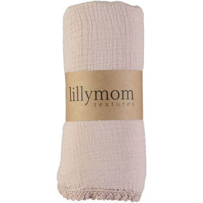 Muselina Orgánica Xxl Plaid Textures Nude