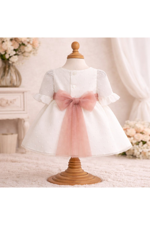 VESTIDO FALDA BÁMBULA Y TUL  color rosa