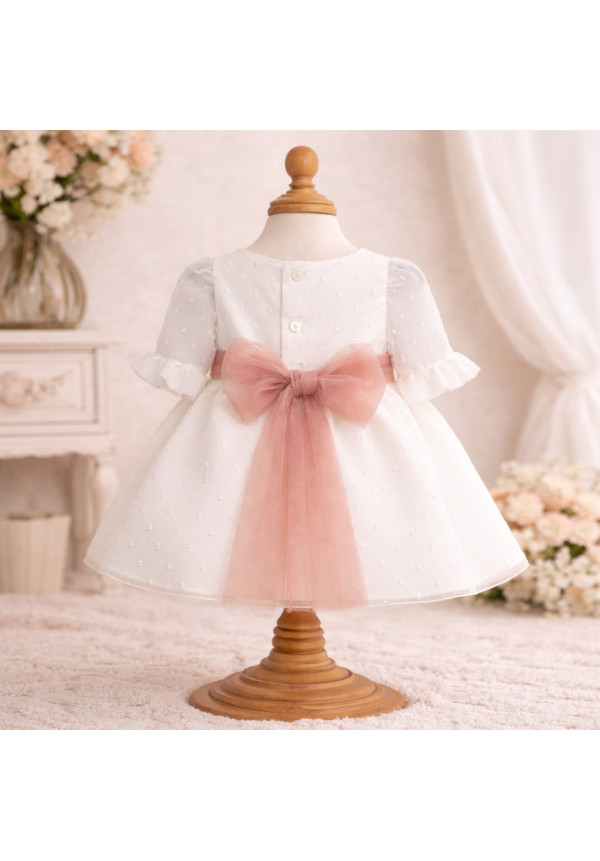 VESTIDO FALDA BÁMBULA Y TUL  color rosa