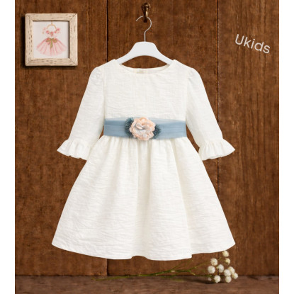 VESTIDO BÁMBULA M/FRANCESA LAZO azul