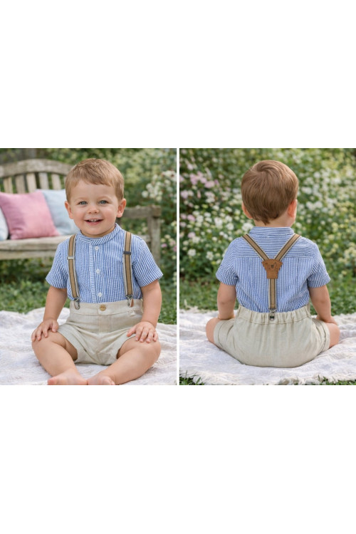 Conjunto Bebe Con Tirantes Art.0254 'Familia Marmolina' Nautico