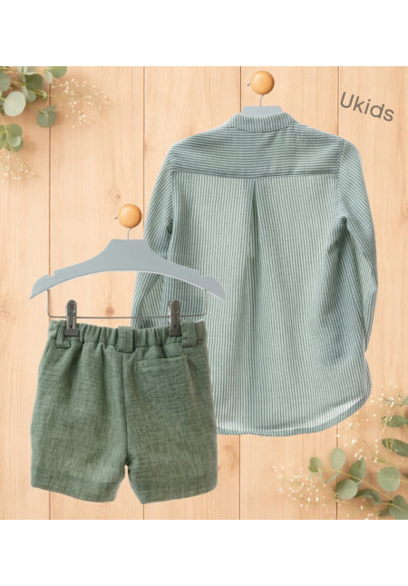 Traje Niño Pantalon Bermuda (2 Piezas) Art.1203 'Familia Sakura' Musgo