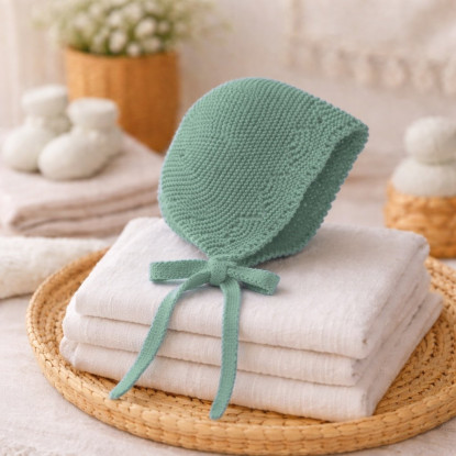 Capota Bebe Art.8405 'Calados' Verde Agua