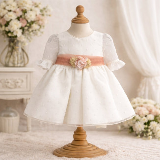 VESTIDO FALDA BÁMBULA Y TUL  color rosa