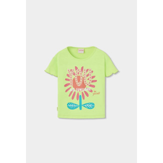 Conjunto Camiseta M/C Y Short Felpa Denim Niña Verde Y Azul