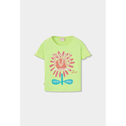 Conjunto Camiseta M/C Y Short Felpa Denim Niña Verde Y Azul