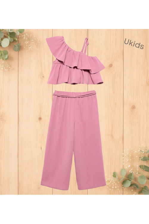 Conj. Pantalon Largo Crepe Orquidea