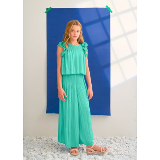 Conj. Pantalon Gasa Plisada Agua