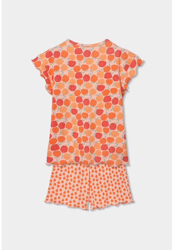 Pijama Canalé Estampado Niña Naranja