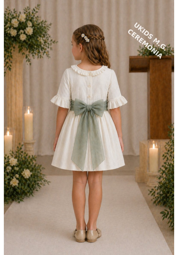 VESTIDO BÁMBULA/TUL MANGA FRANCESA FAJIN TUL  verde
