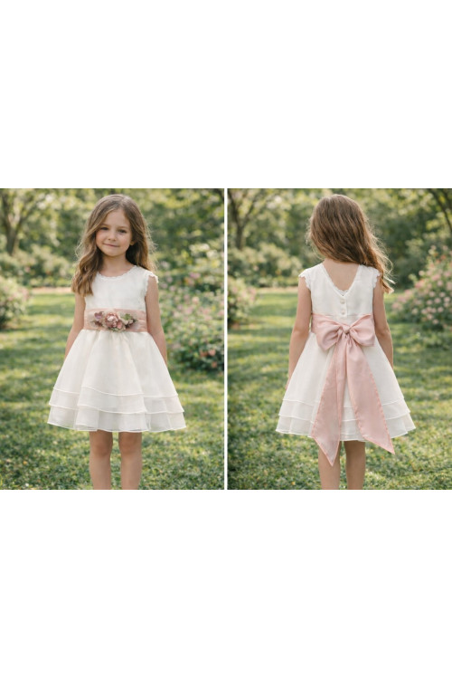 Vestido ceremonia Organza Gardenia color blanco