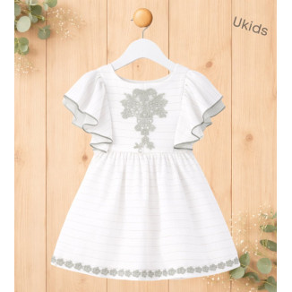 Vestido Niña Ceremonia. Color Verde hoja  W