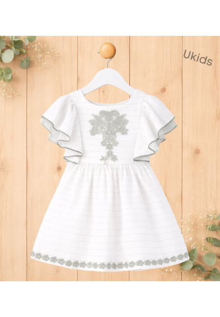 Vestido Niña Ceremonia. Color Verde hoja  W