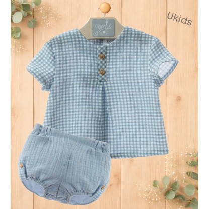 Conjunto Baby Art.0018 'Familia Provenzal' Celeste Empolvado