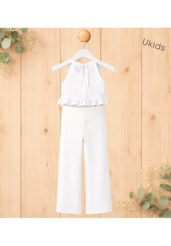 Conjunto De Dos Piezas Niña. Color Blanco