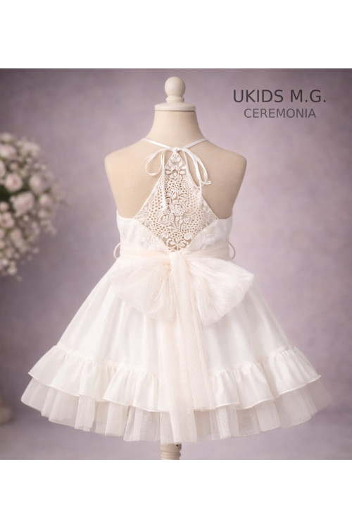 Vestido Niña Ceremonia.  Color Beige