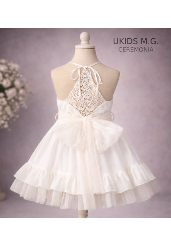Vestido Niña Ceremonia. Color Beige