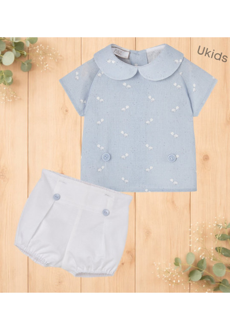 Conjunto Blusa + Pantalón 'Espuma V26' Azul Cielo