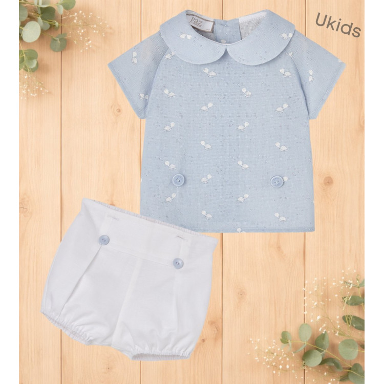 Conjunto Blusa + Pantalón 'Espuma V26' Azul Cielo