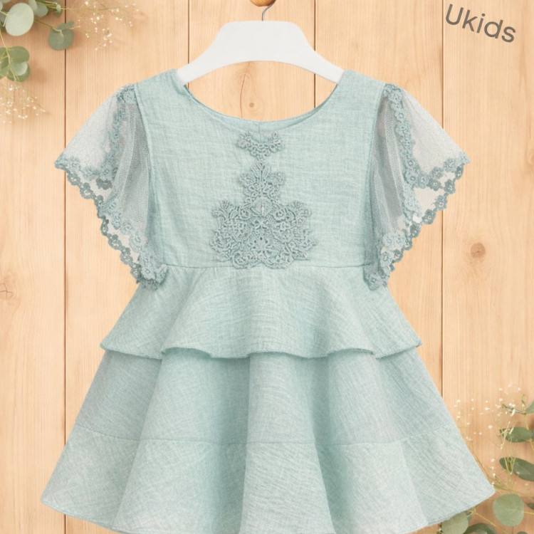 Vestido Niña Ceremonia.  Color Verde Mint