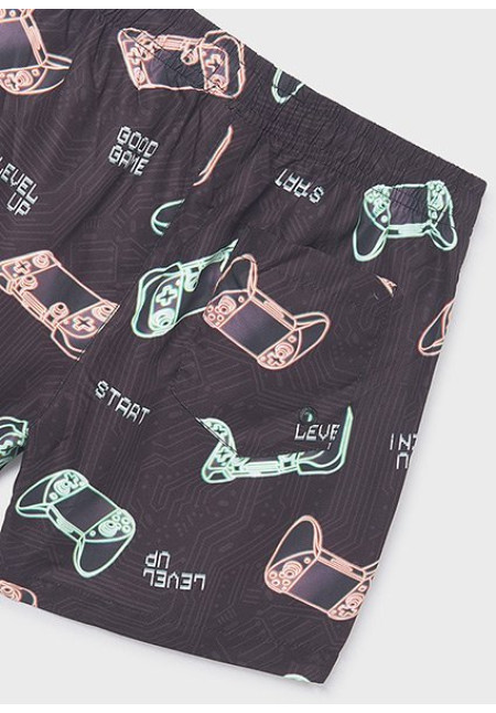 Bañador Estampado Negro