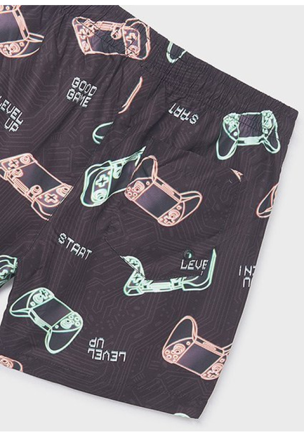Bañador Estampado Negro