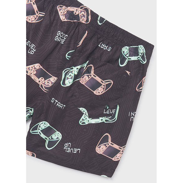 Bañador Estampado Negro