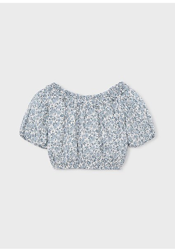 Top Dobby Estampado Celeste