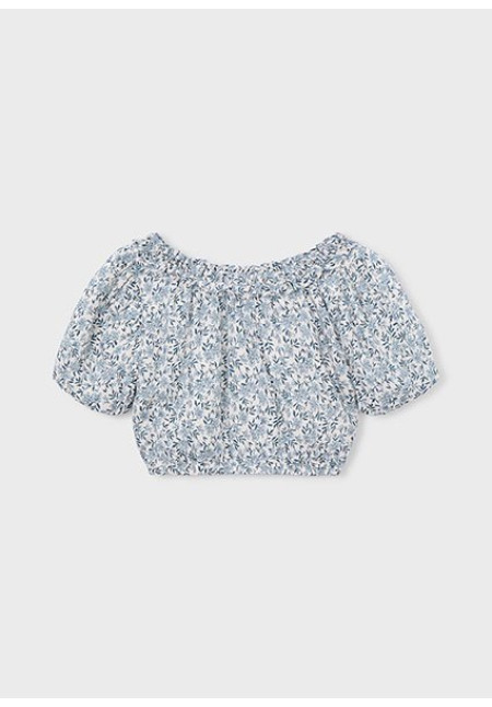 Top Dobby Estampado Celeste