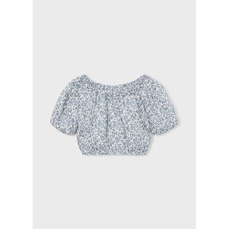 Top Dobby Estampado Celeste