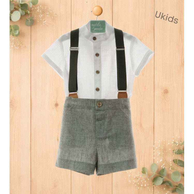 Conjunto Bebe Con Tirantes Art.0258 'Familia Samurai' Verde Hoja