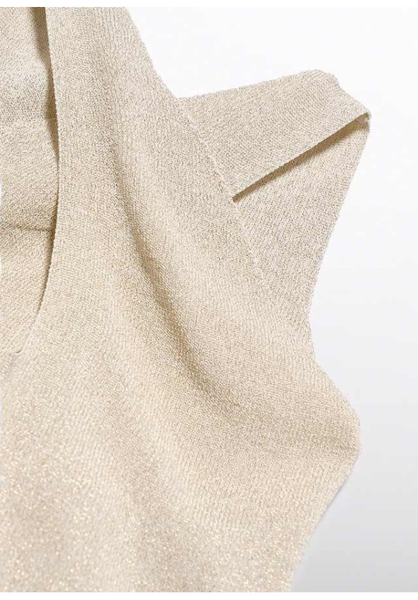 Top Tricot brillo champagne