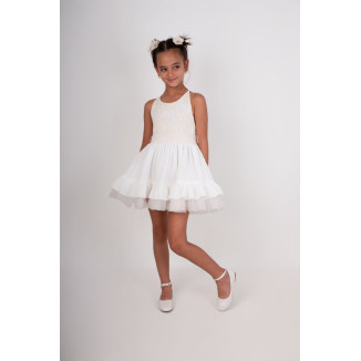 Vestido Niña Ceremonia.  Color Beige