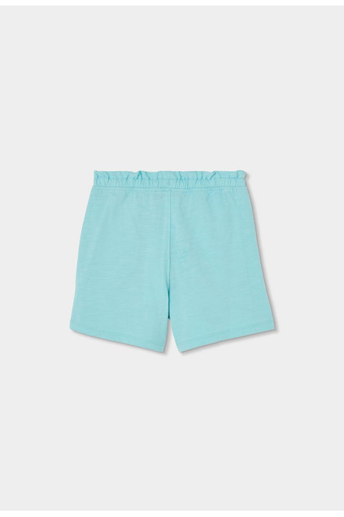 Conjunto Camiseta Punto Listada Y Bermudas Punto Flamé Niña Azul