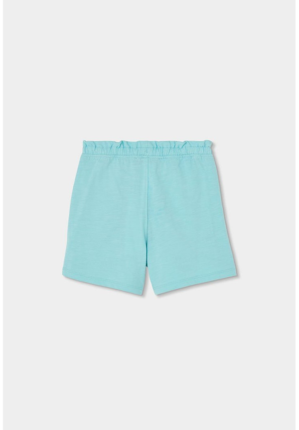 Conjunto Camiseta Punto Listada Y Bermudas Punto Flamé Niña Azul