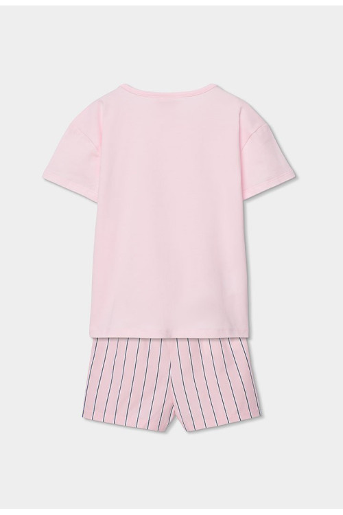 Pijama Punto Combinado Niña Rosa