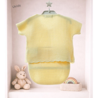 Conjunto Bebe 2 Piezas Art.8413 'Punto Bobo' Vainilla