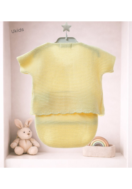Conjunto Bebe 2 Piezas Art.8413 'Punto Bobo' Vainilla