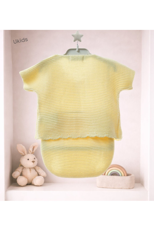 Conjunto Bebe 2 Piezas Art.8413 'Punto Bobo' Vainilla