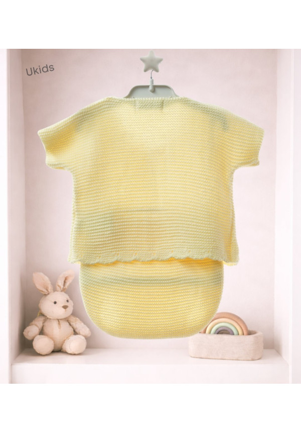 Conjunto Bebe 2 Piezas Art.8413 'Punto Bobo' Vainilla