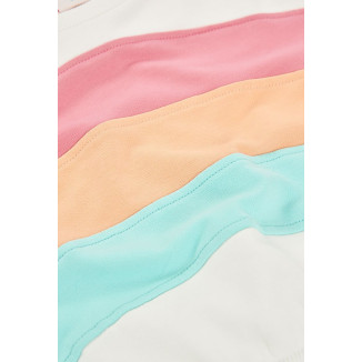 Sudadera Felpa Con Bandas Niña Blanco