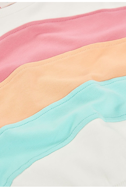 Sudadera Felpa Con Bandas Niña Blanco