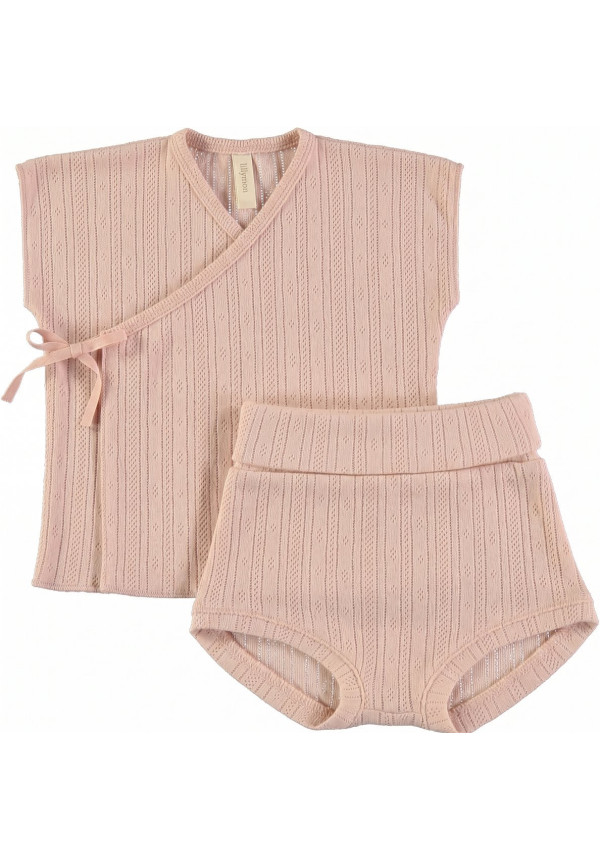 Conjunto camiseta cruzada manga corta + culotte. SMILE Cute Pinklace