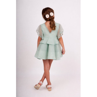 Vestido Niña Ceremonia.  Color Verde Mint