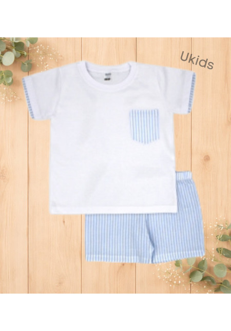 Camiseta Y Bermudas Color Azul